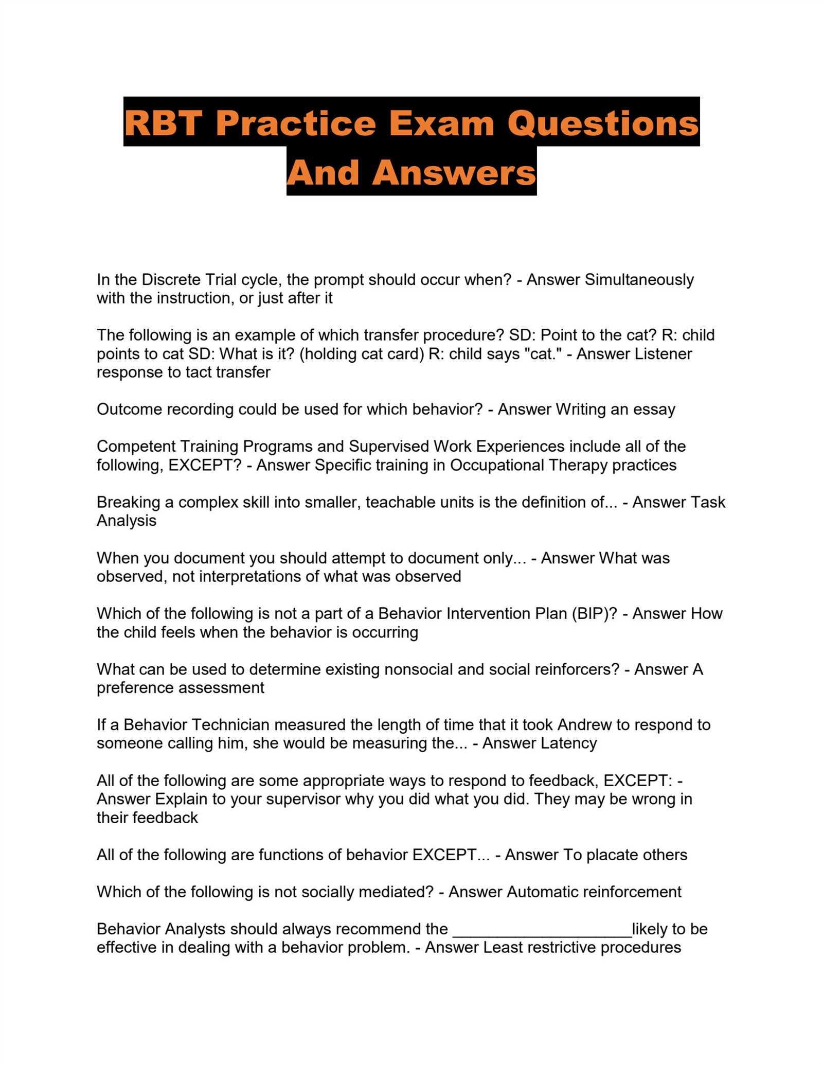 american association of psychiatric technicians exam answers