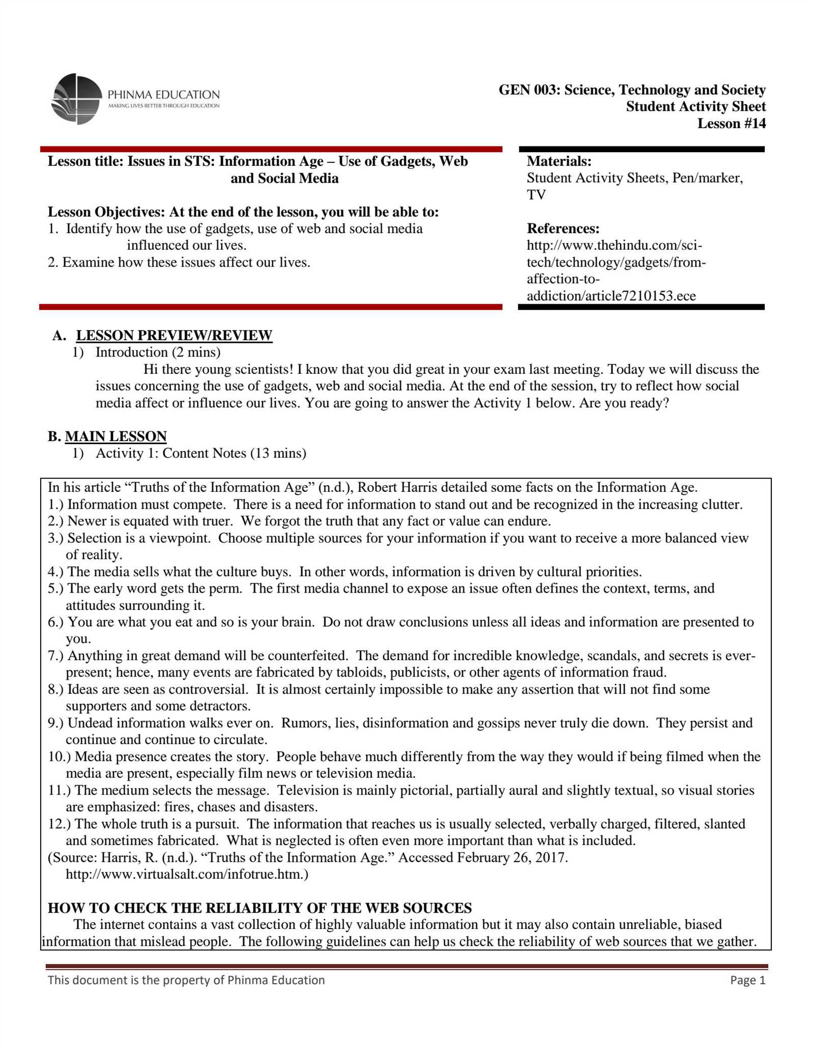 science technology and society exam answer key