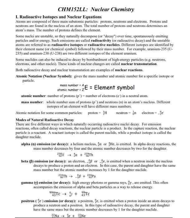 nuclear chemistry study guide answers