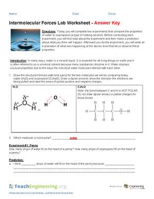 intermolecular forces lab answer key