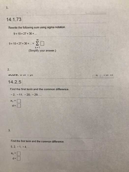 sigma notation worksheet answers