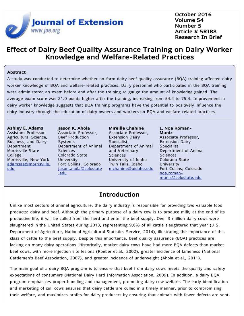 beef quality assurance final exam answers