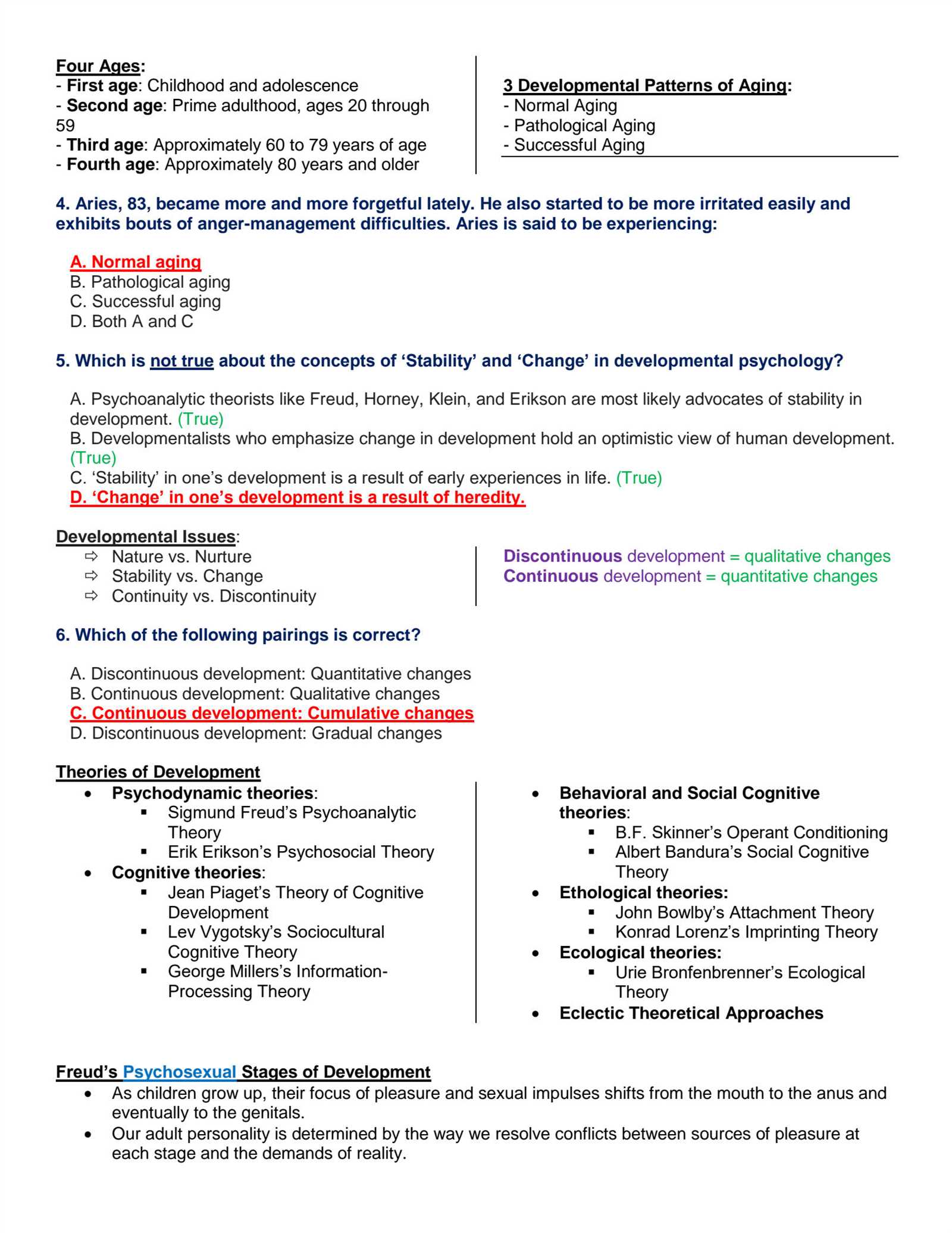 developmental psychology exam 2 answers