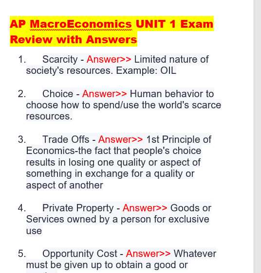 macroeconomics exam questions and answers