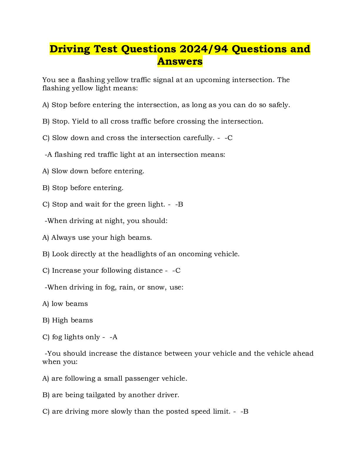 basic traffic stops exam answers