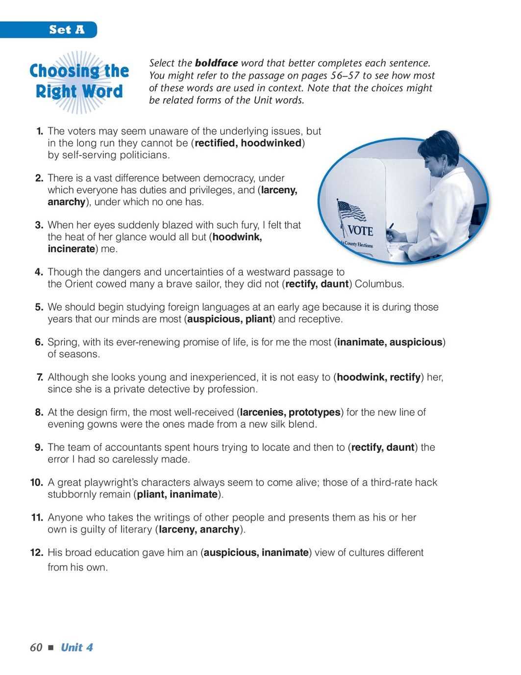 level e unit 5 vocab answers