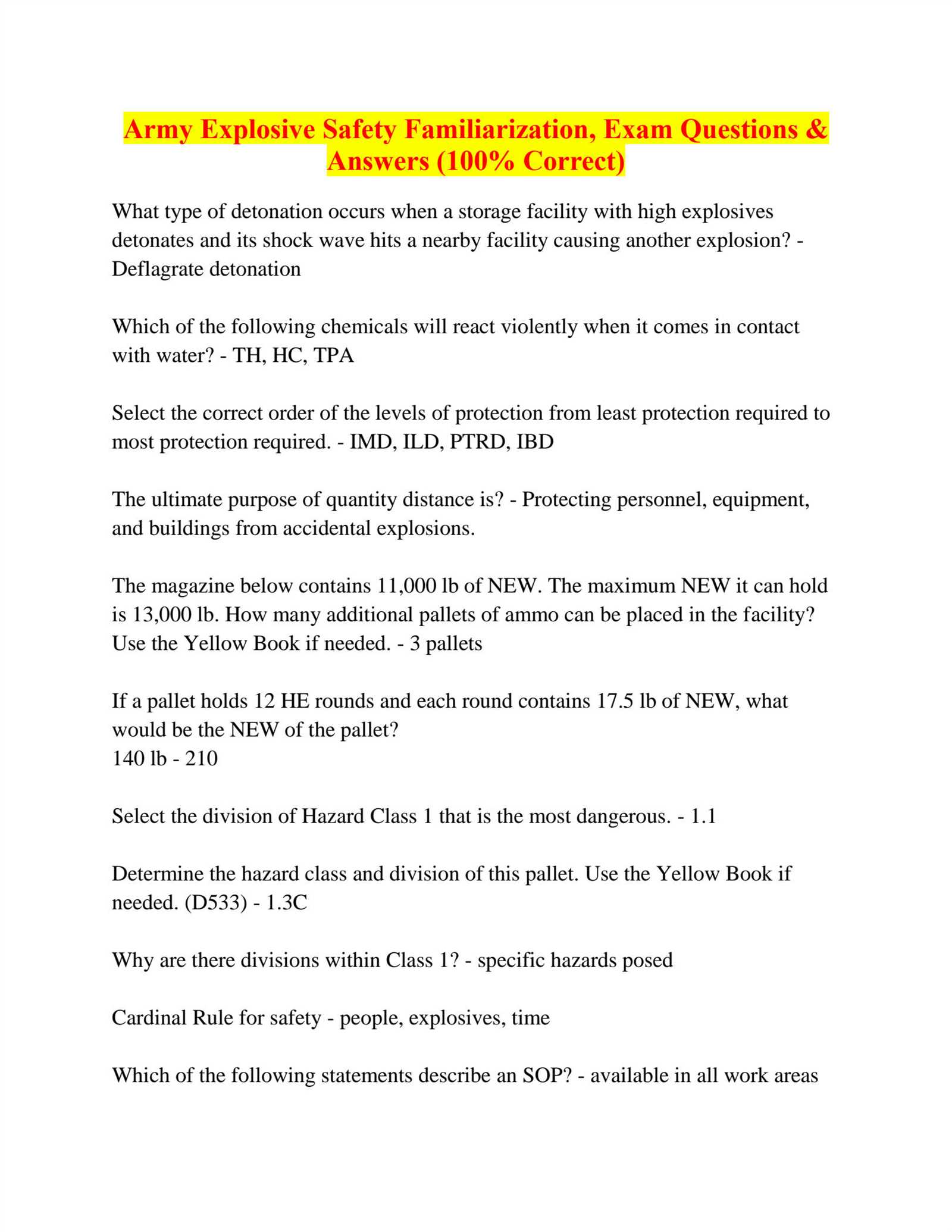 army electrical explosives safety exam answers