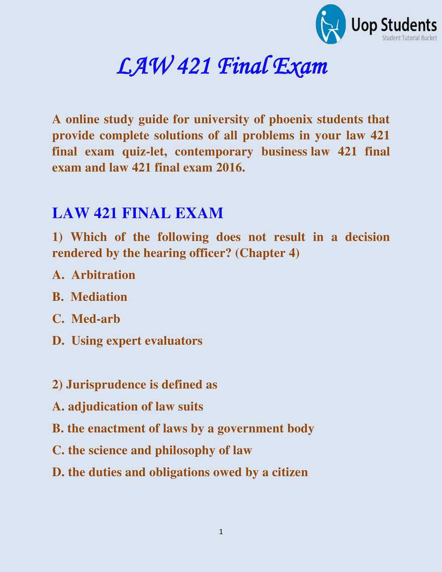 joshuas law final exam answers