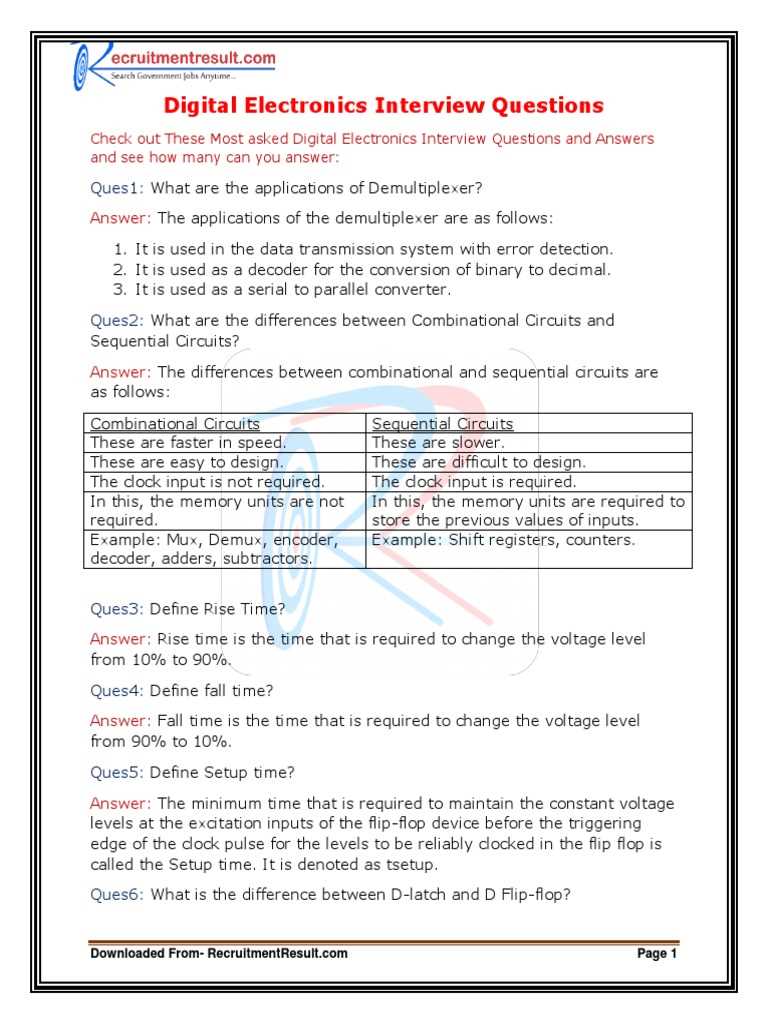 electronics exam questions and answers