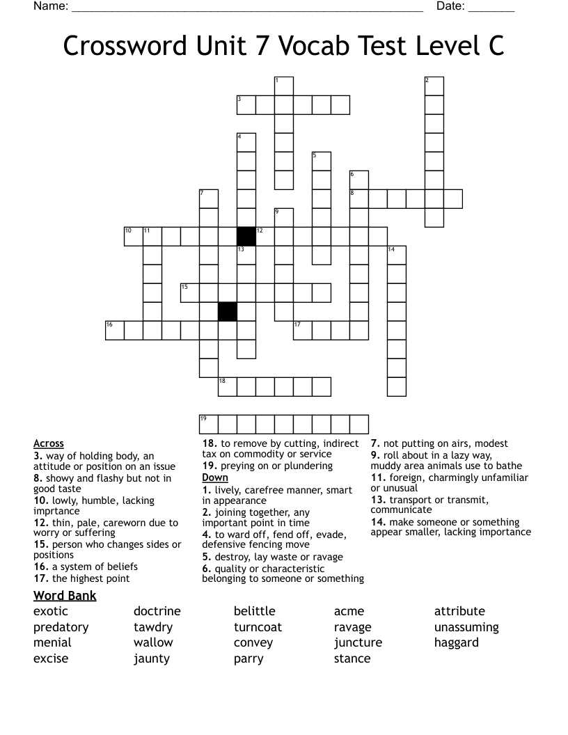 vocab level c unit 9 answers