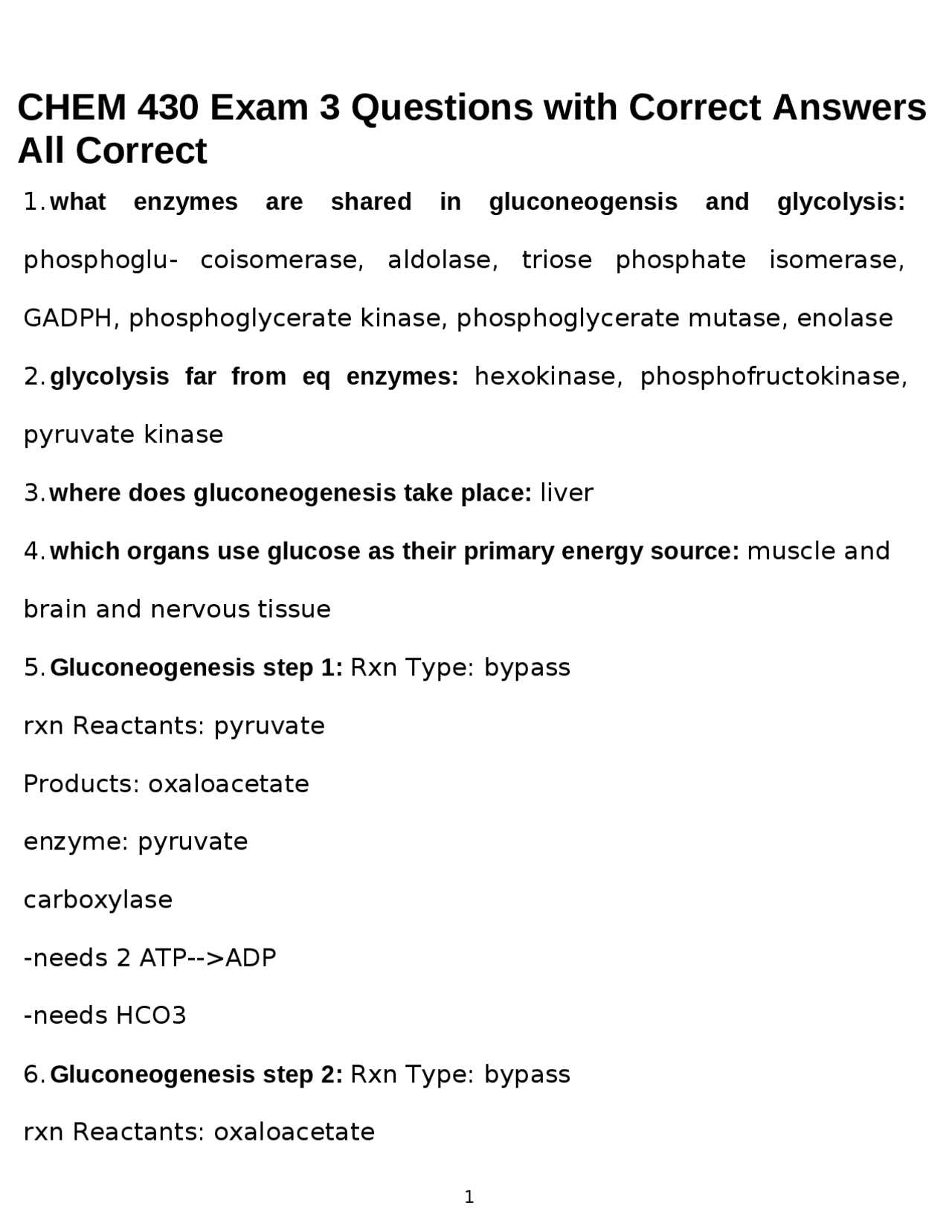 enzymes exam questions and answers