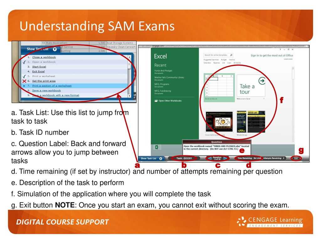 sam cengage excel exam answers