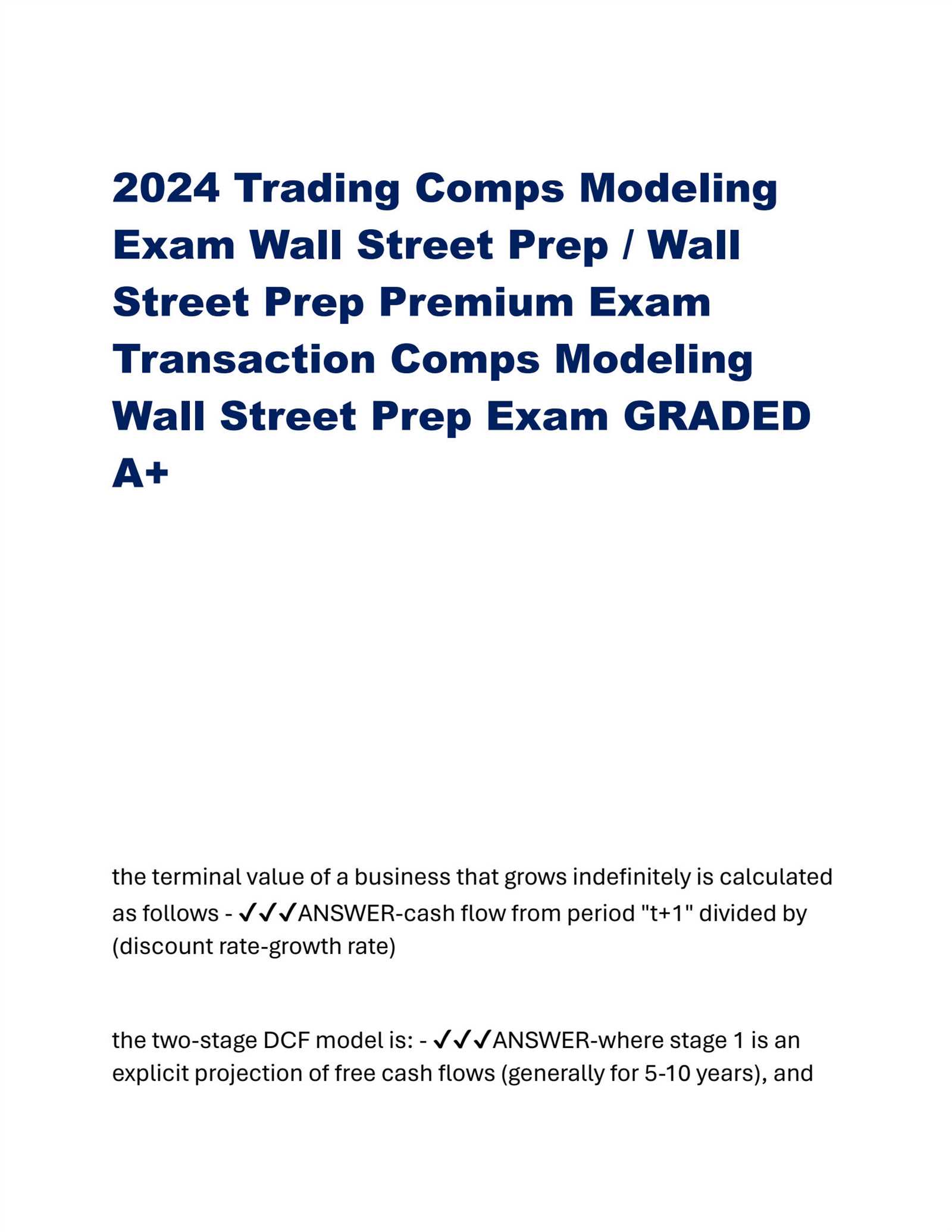 wall street prep lbo modeling exam answers