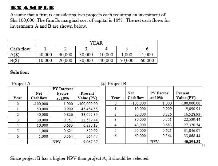 net present value exam questions and answers