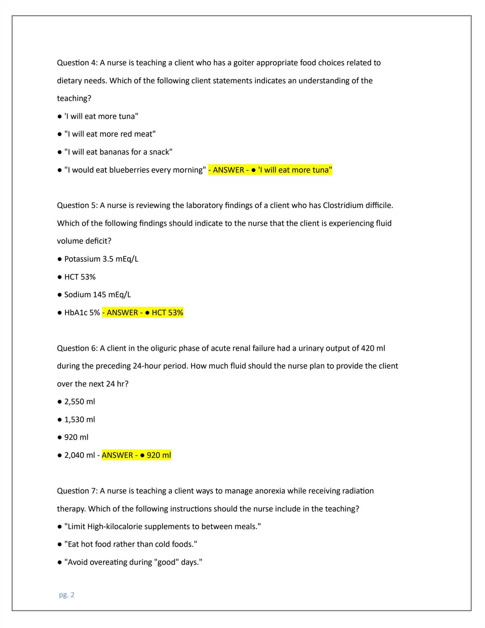 ati nutrition proctored exam answers