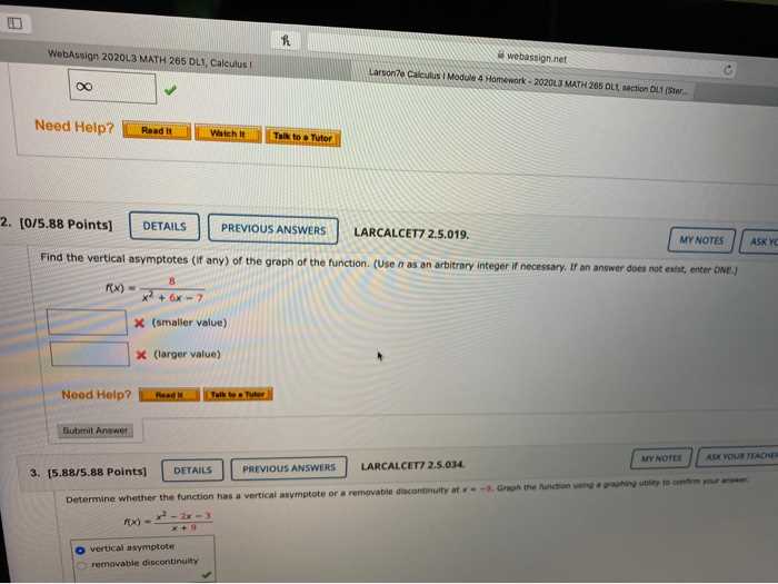 webassign calculus 3 answer key