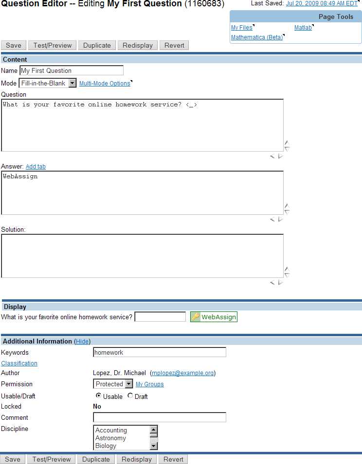 webassign test answers