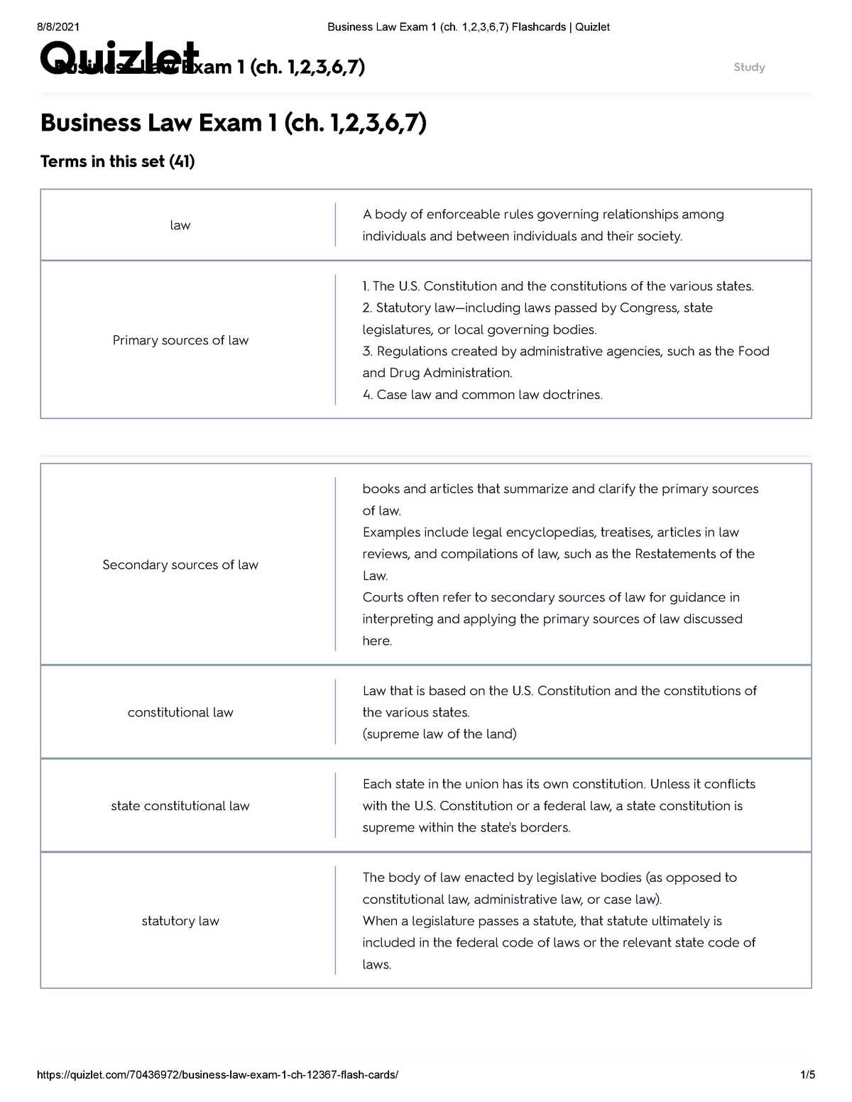 business law practice exam 1