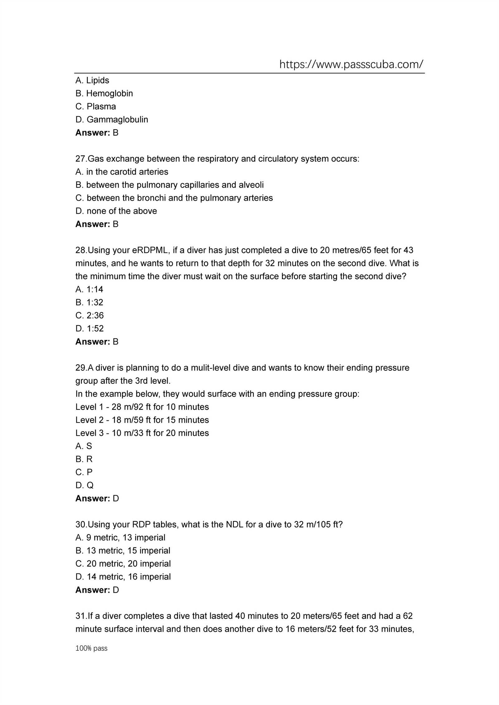 rdp table and erdpml final exam answers