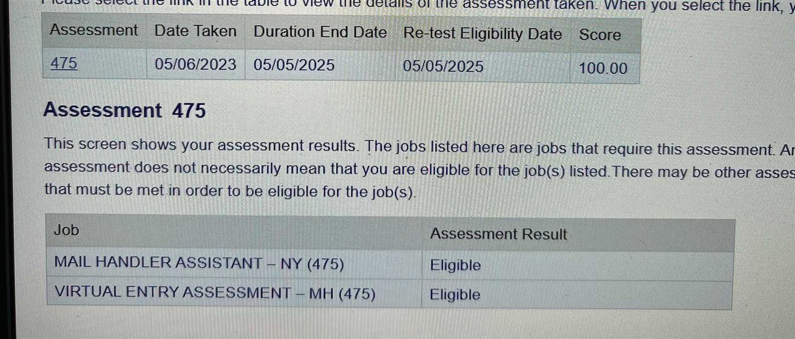 usps exam 473 passing score