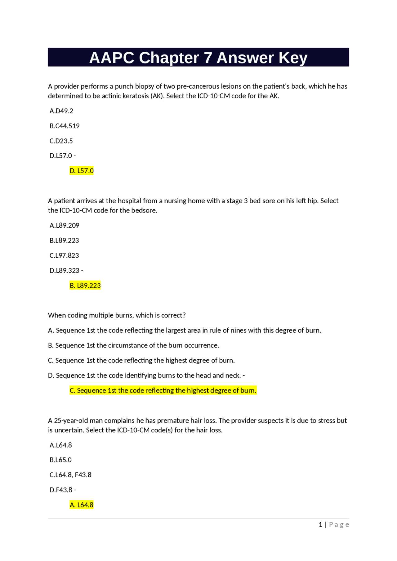 aapc chapter 12 review exam answers