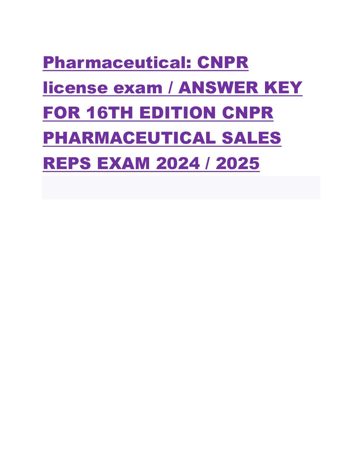 cnpr exam answers