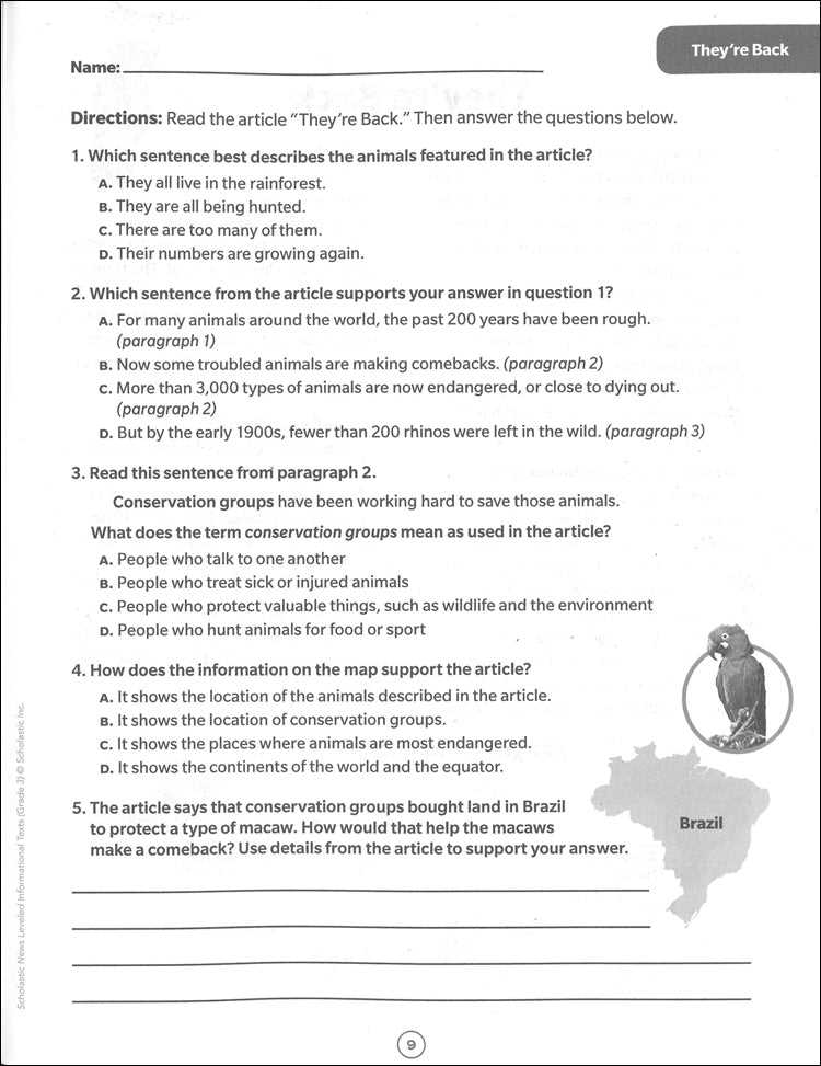 scholastic news answer key