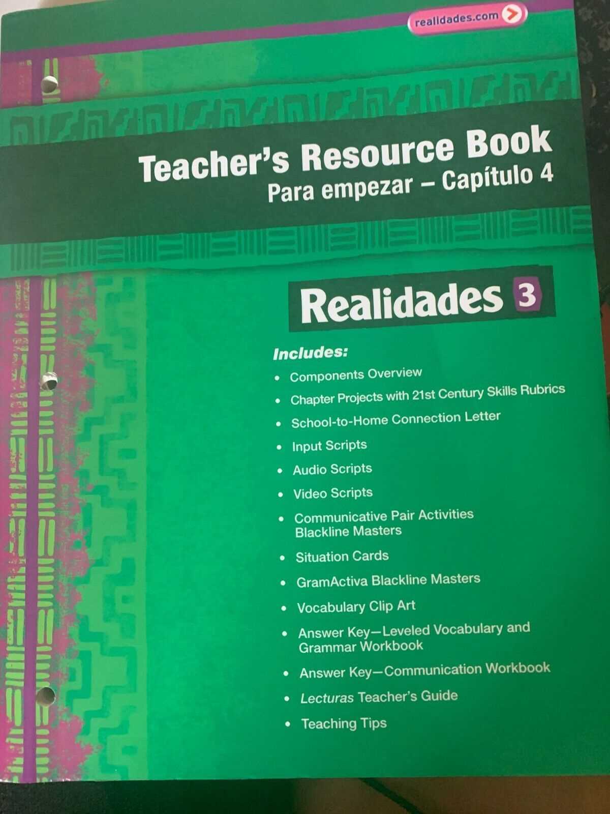 realidades workbook 3 answer key