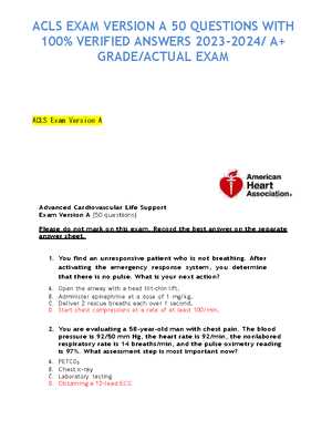 acls final exam answers