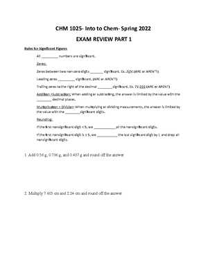 chemistry semester 1 exam review answers