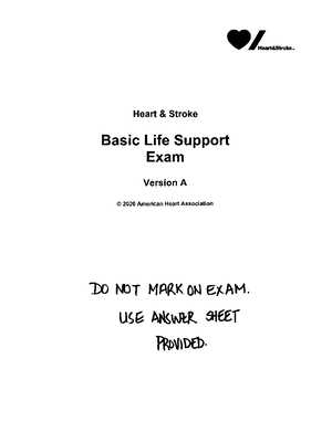 basic life support exam a answers american heart association