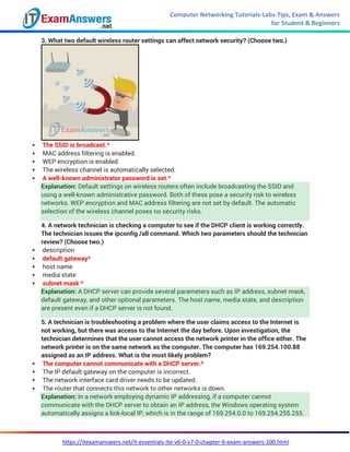 chapter 7 exam answers cisco