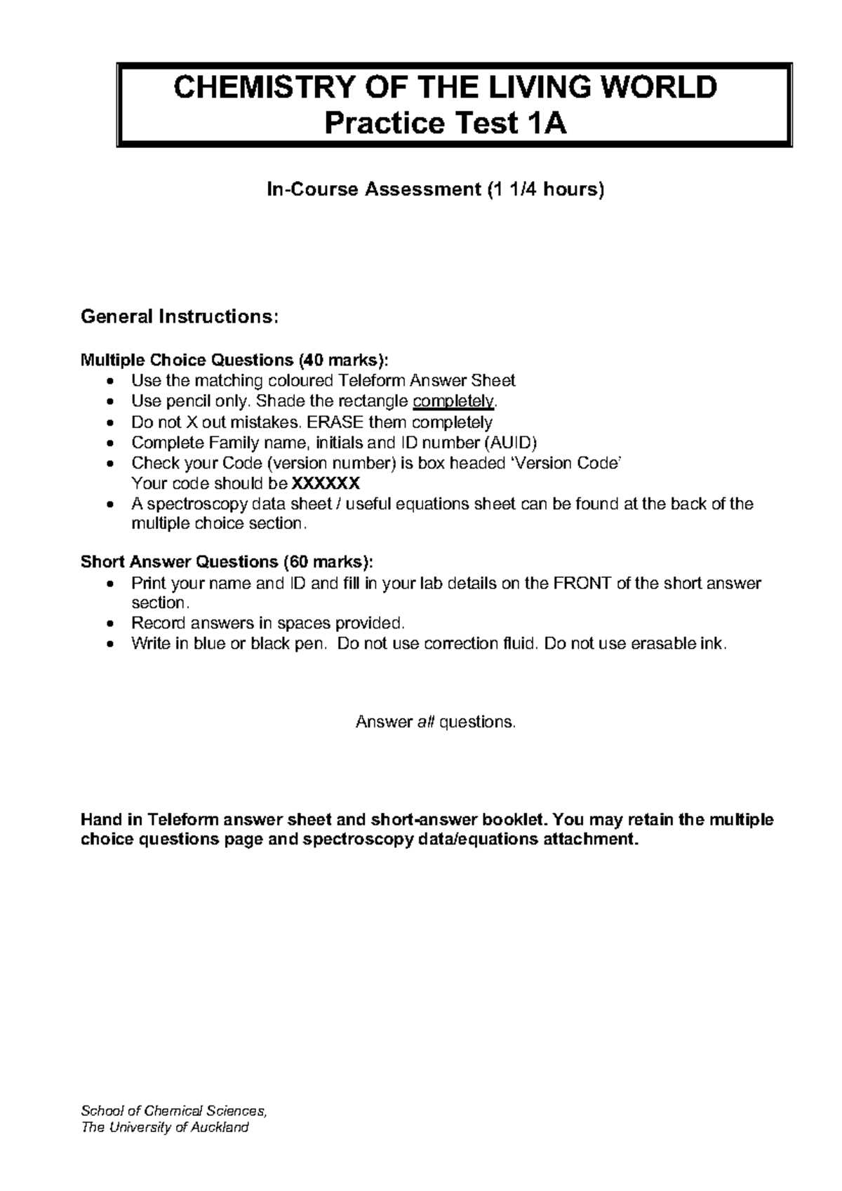 chem 110 practice exams