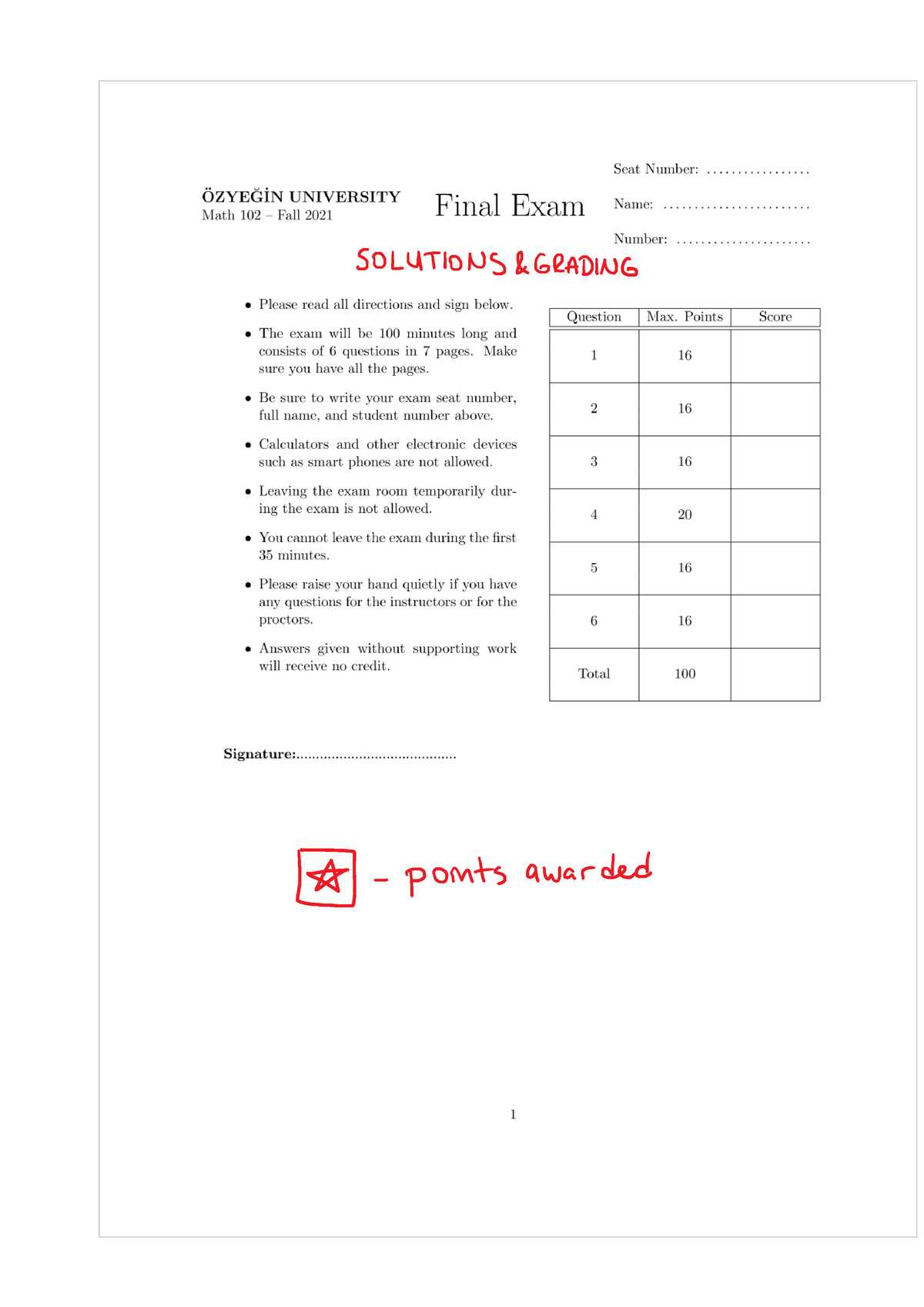 mr wilsons math final exam answers