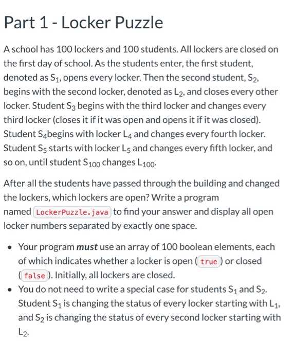 100 locker problem answer