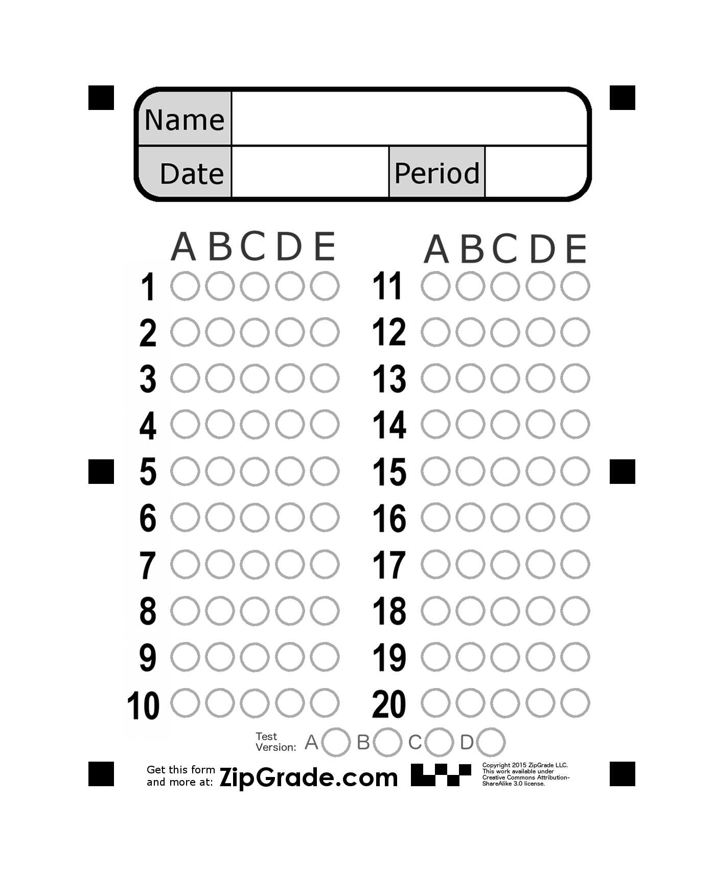 answer sheet doc