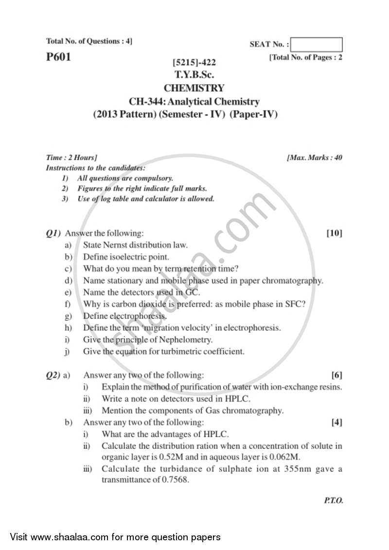 analytical chemistry final exam