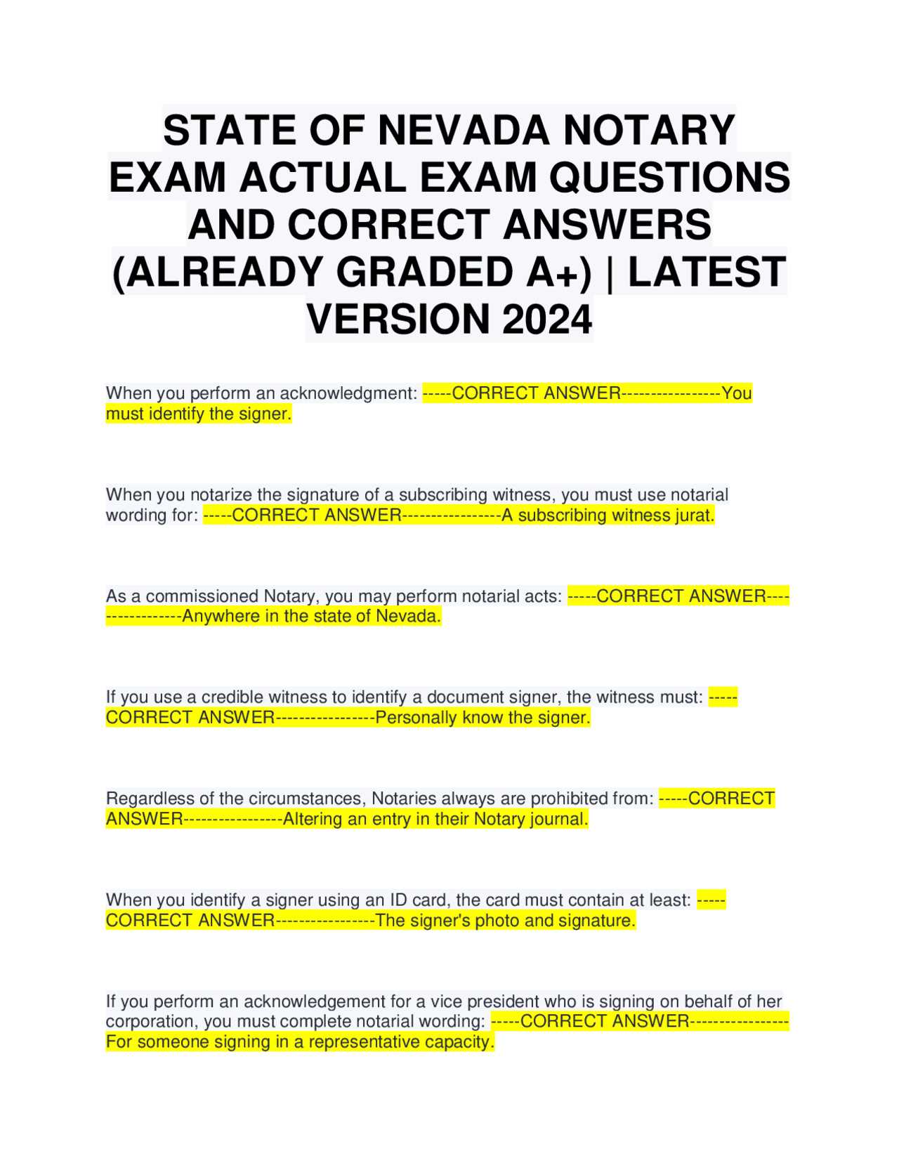 california notary public exam 200 sample questions and answers