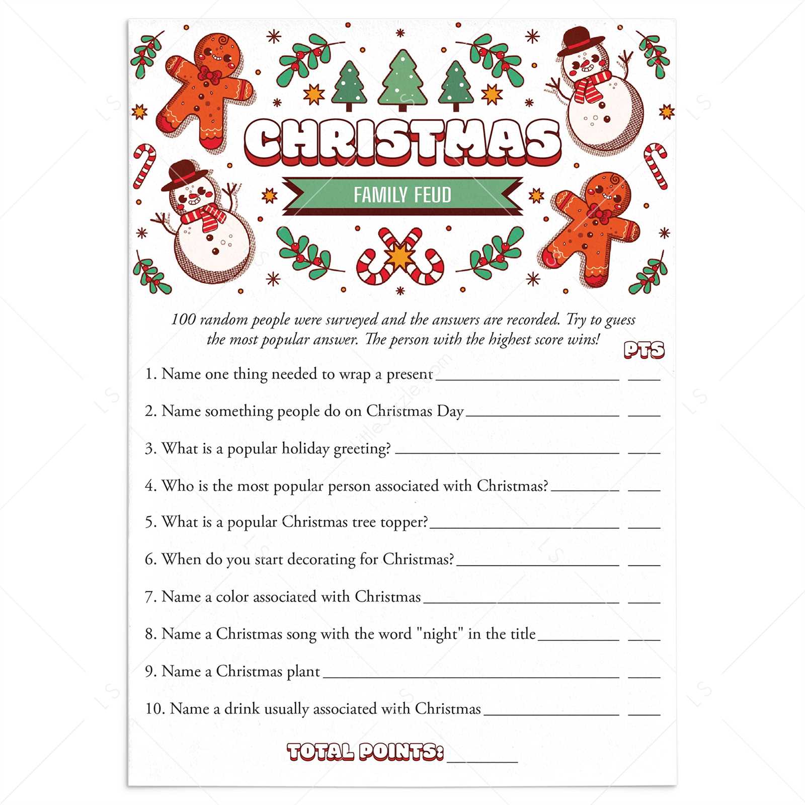 100 pics christmas answers