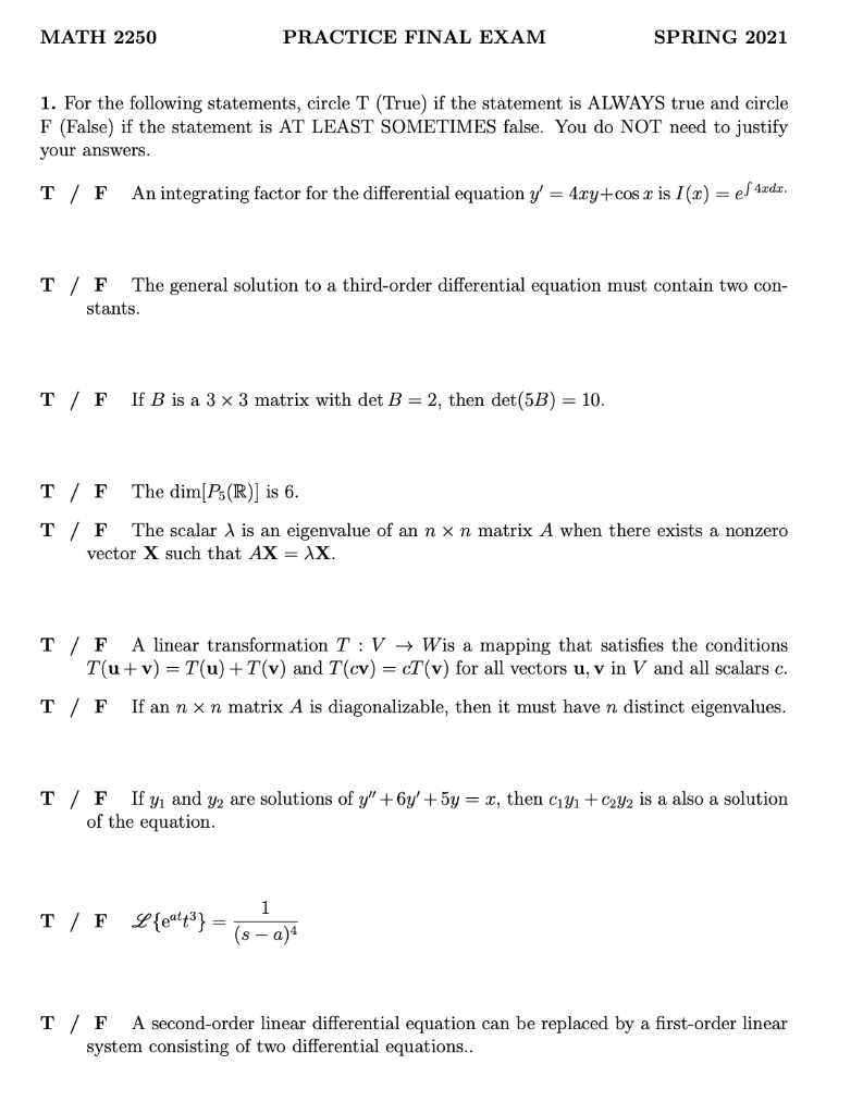 algebra 1 practice final exam with answer key