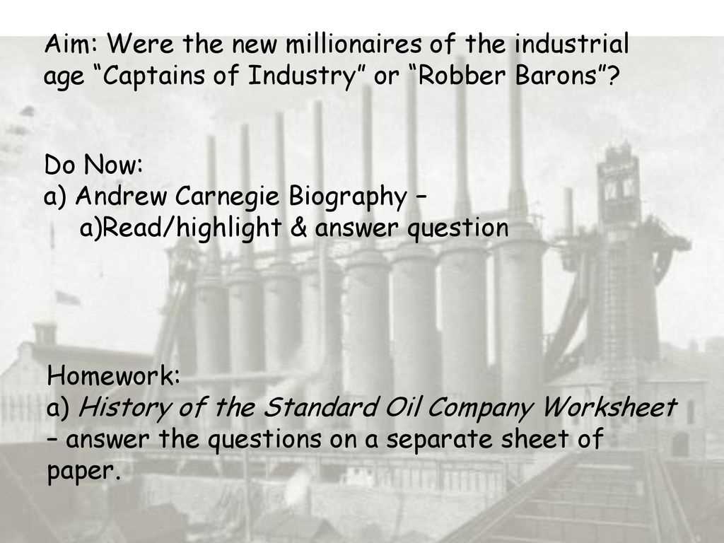 robber baron or captain of industry worksheet answers