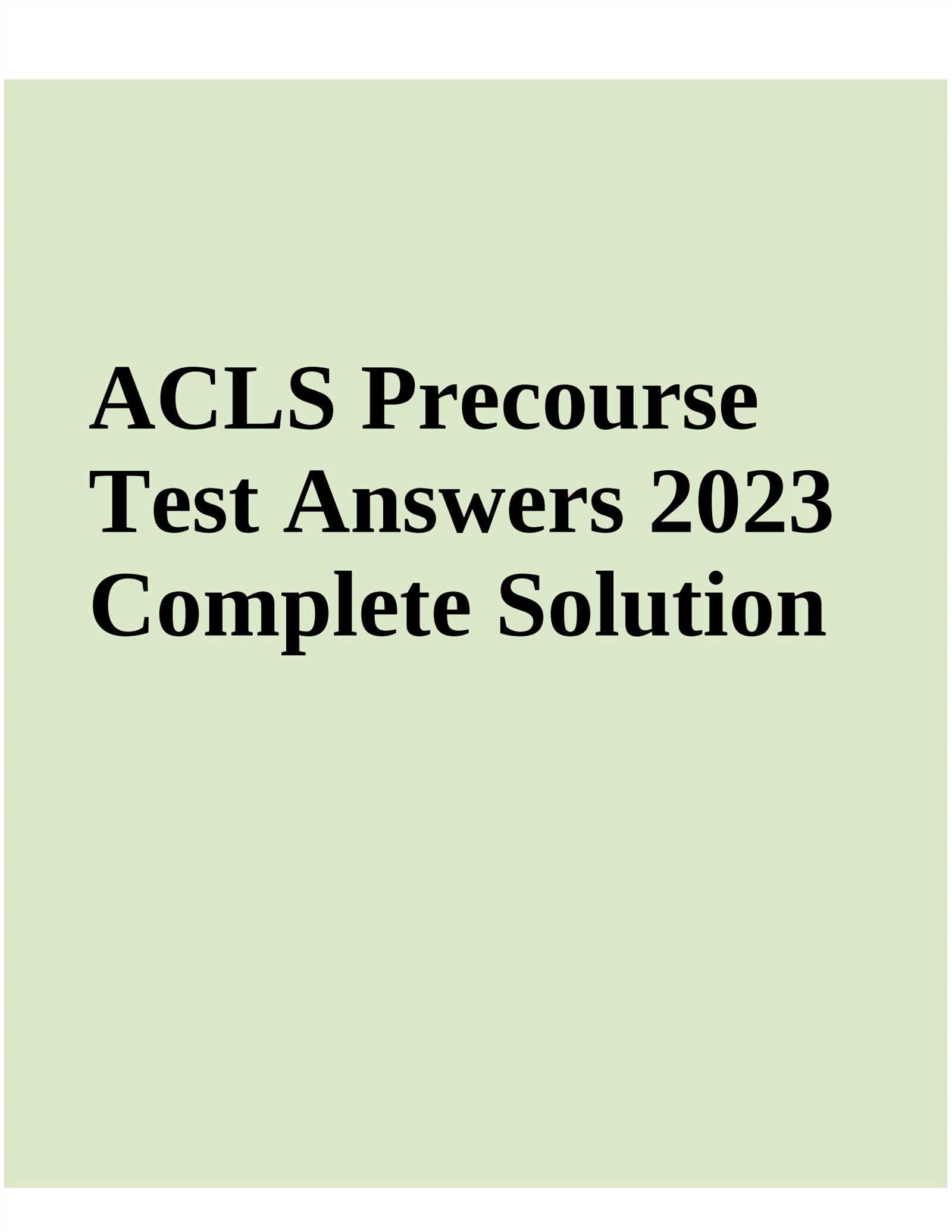 acls pre course assessment answers