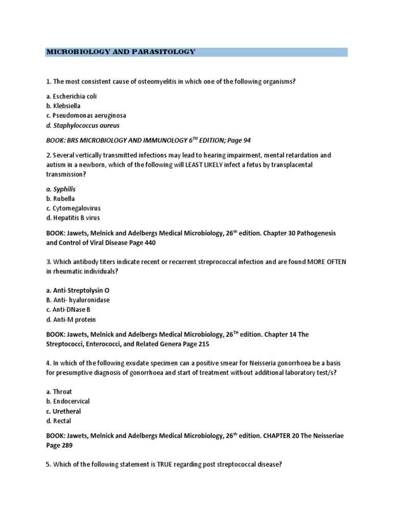 microbiology exam answers