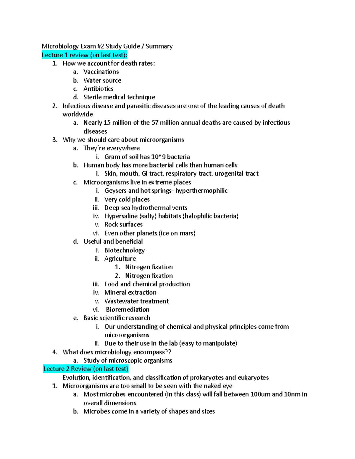 microbiology exam 2 answers