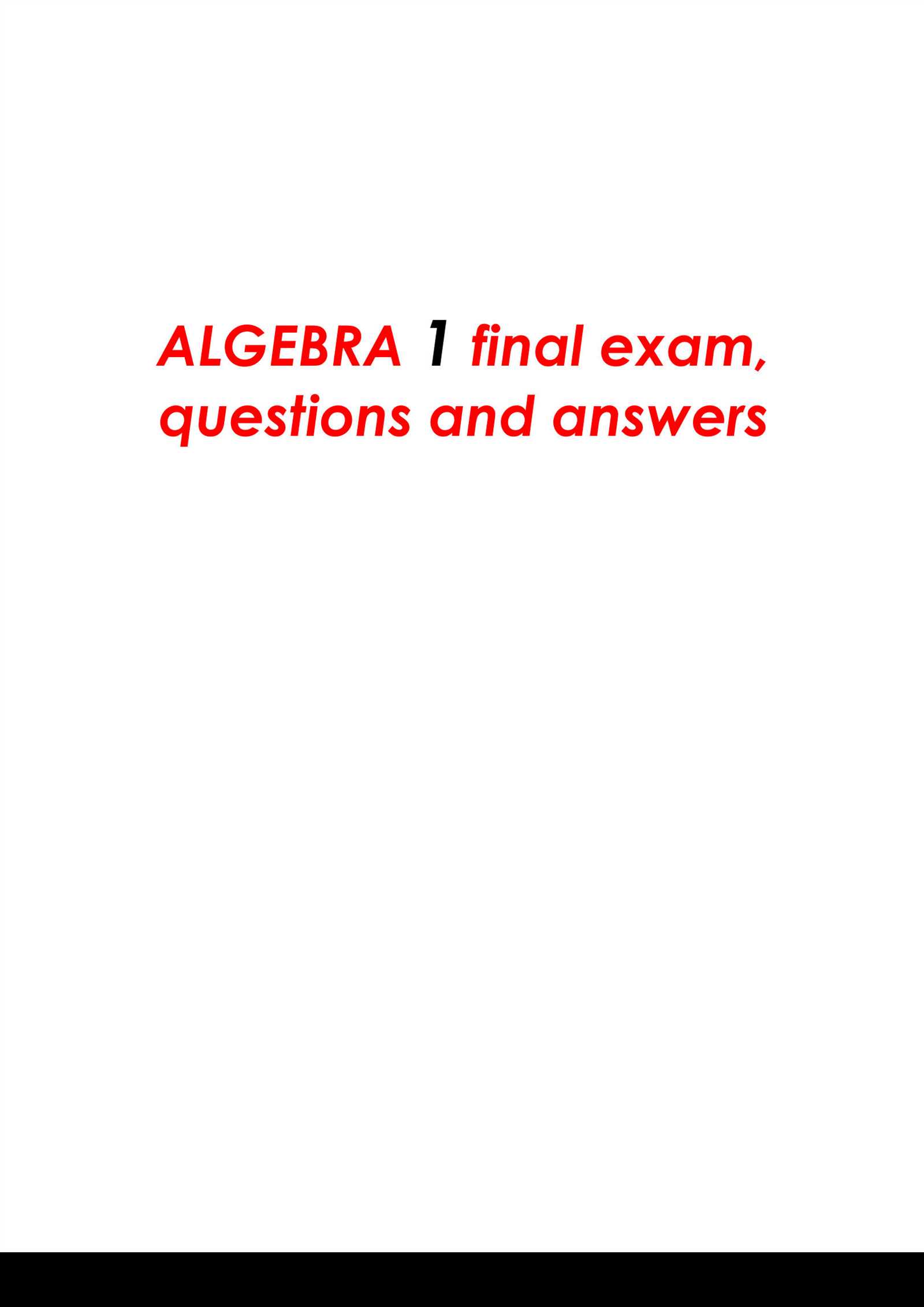 edgenuity cumulative exam answers algebra 1