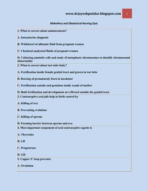 midwifery board exam questions and answers