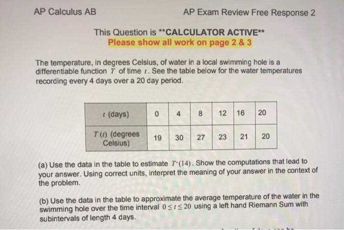 ap calculus ab review packet answers
