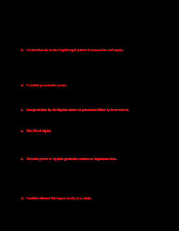 business law chapter 1 test answers