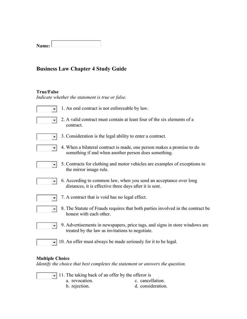 business law chapter 1 test answers