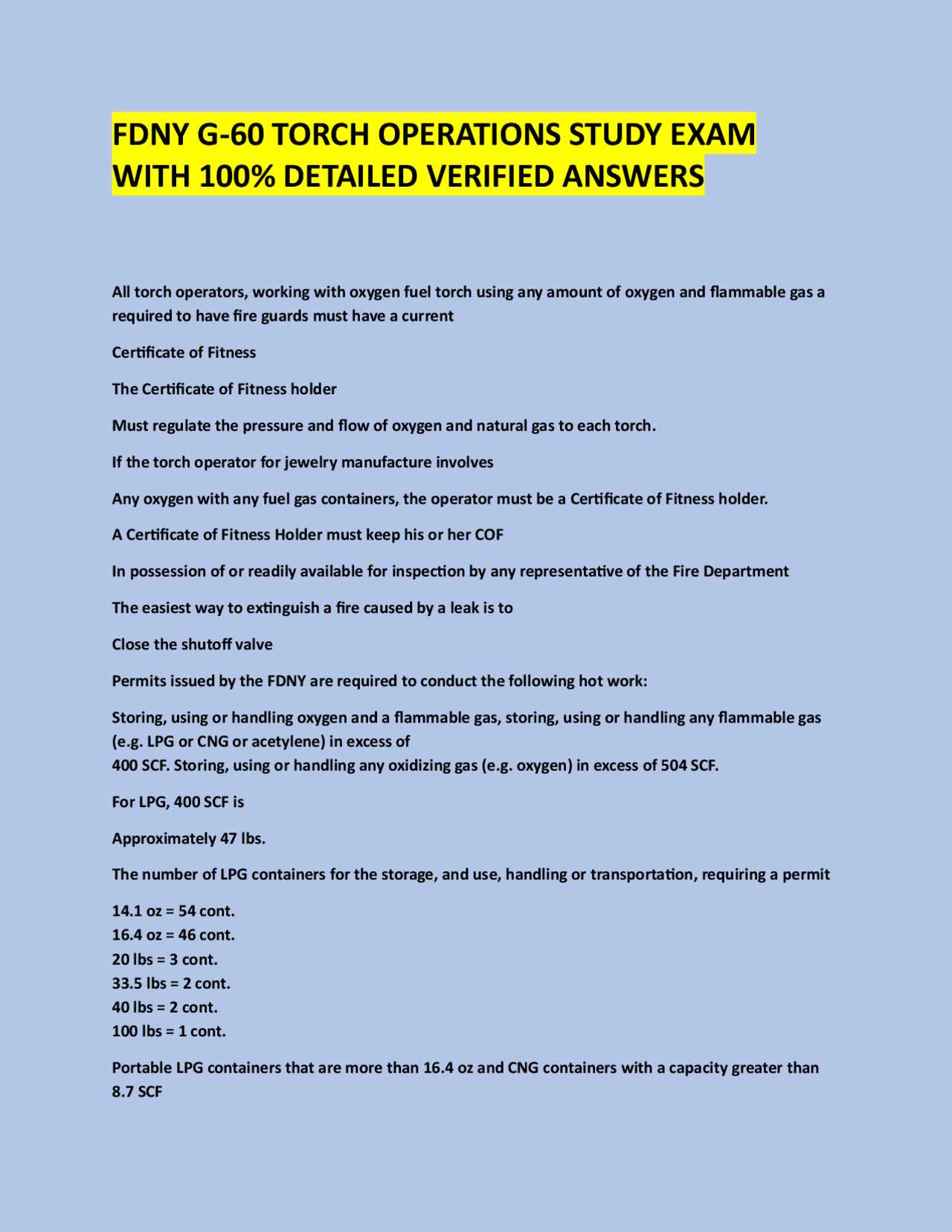 fire guard exam answers